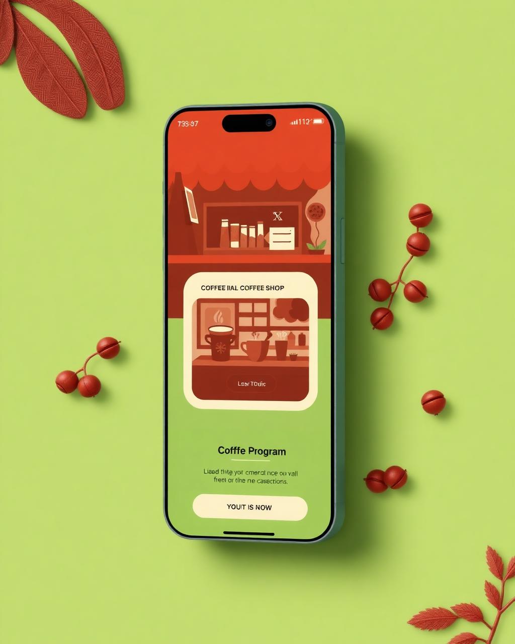 App de lealtad de Café Madrugada en un teléfono móvil