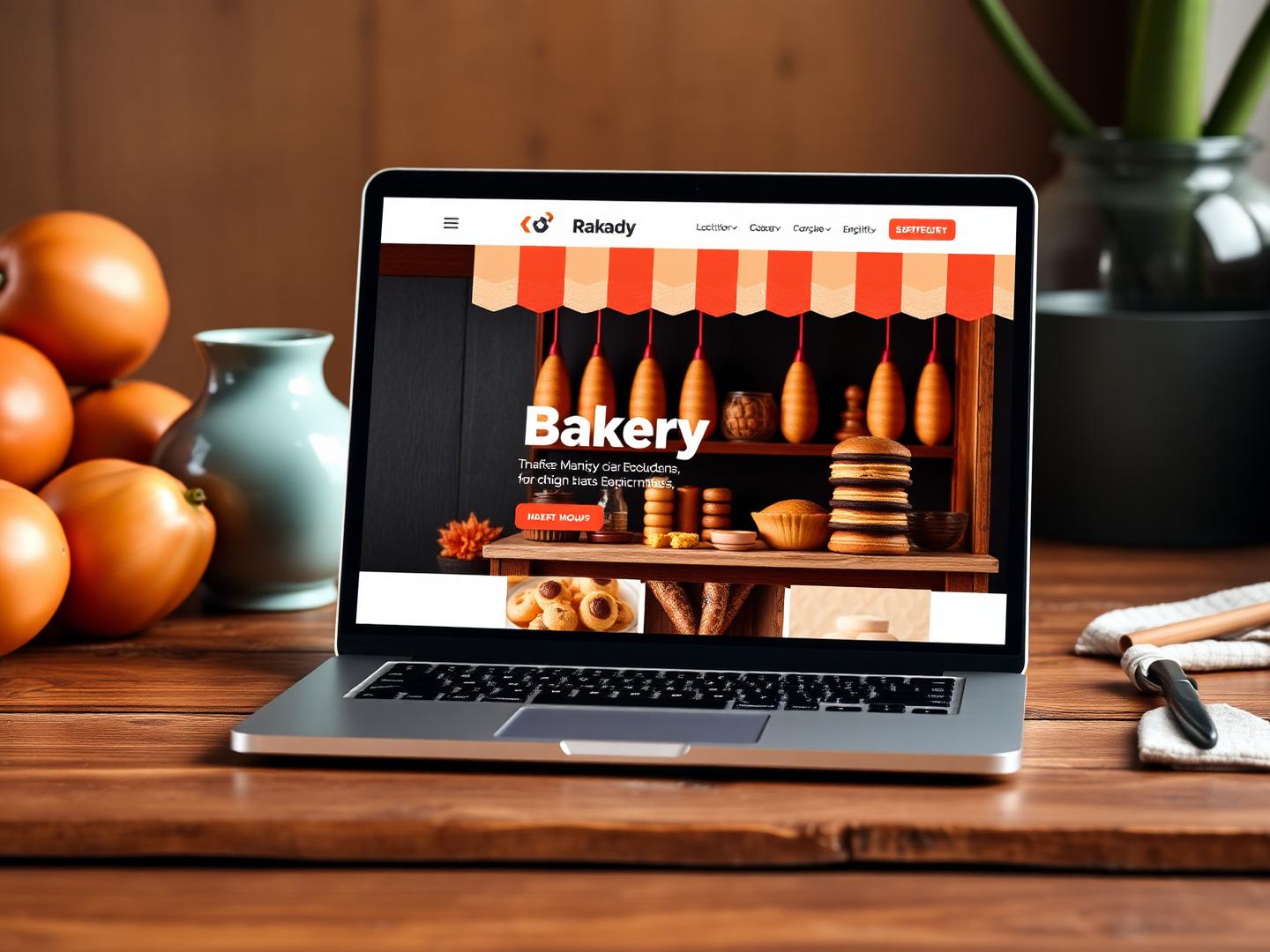 Tienda en línea de Panadería La Esquina mostrada en una laptop